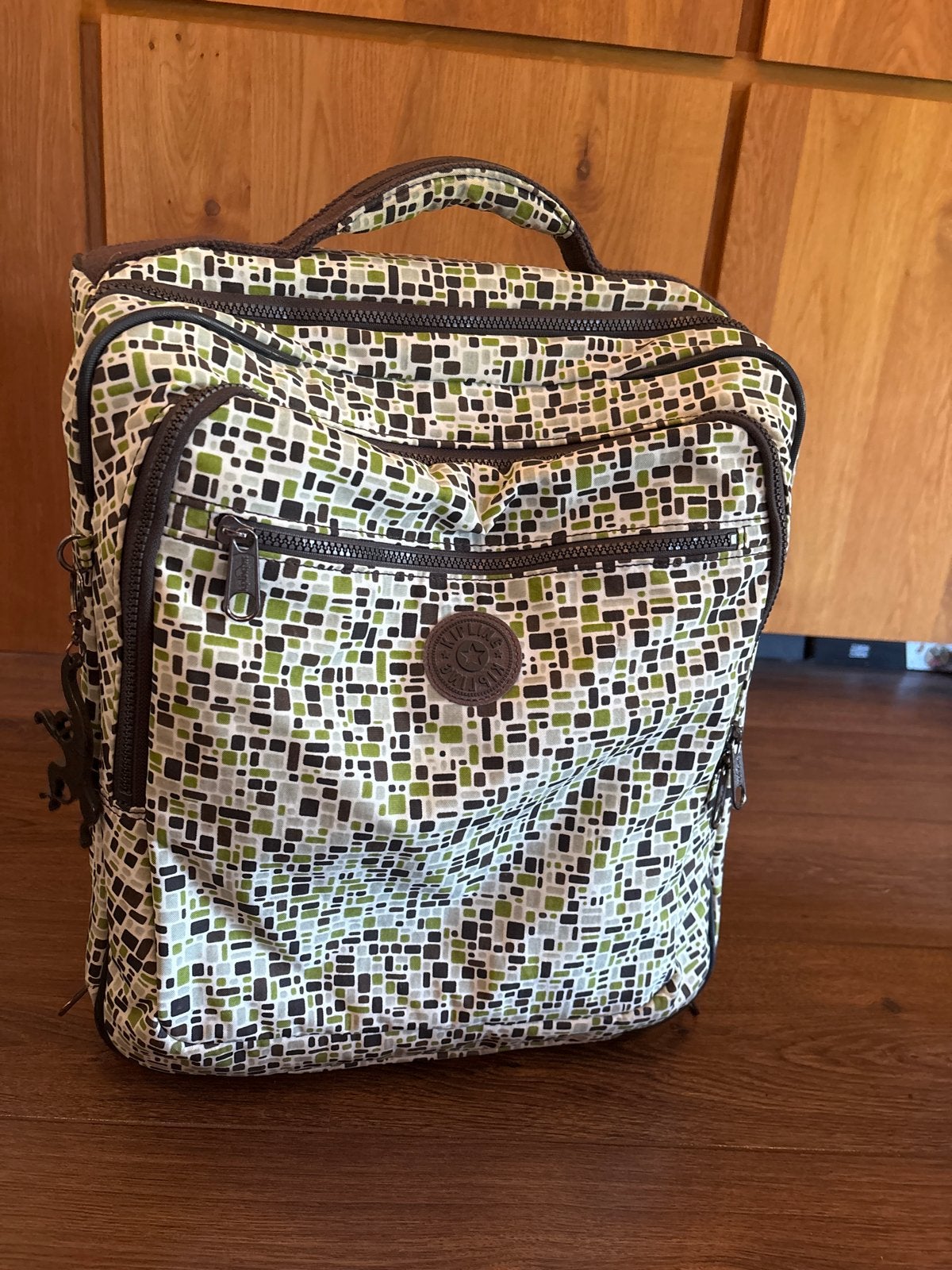 Kipling reiskoffer met wieltjes - Groen/Zwart/Wit, Ophalen, 40 tot 60 cm, 30 cm of meer, Gebruikt