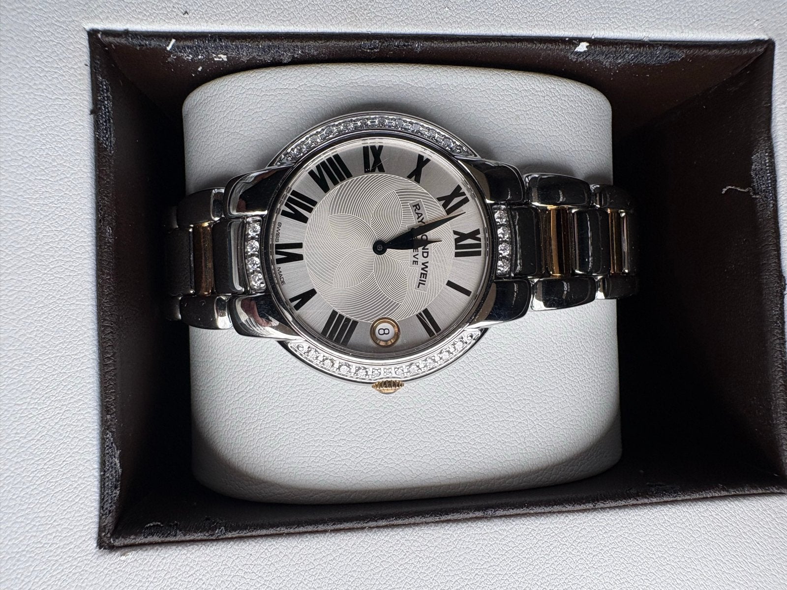 Raymond Weil Jasmine Dames Horloge - Zo goed als nieuw, Staal, Polshorloge, Zo goed als nieuw, Met strass