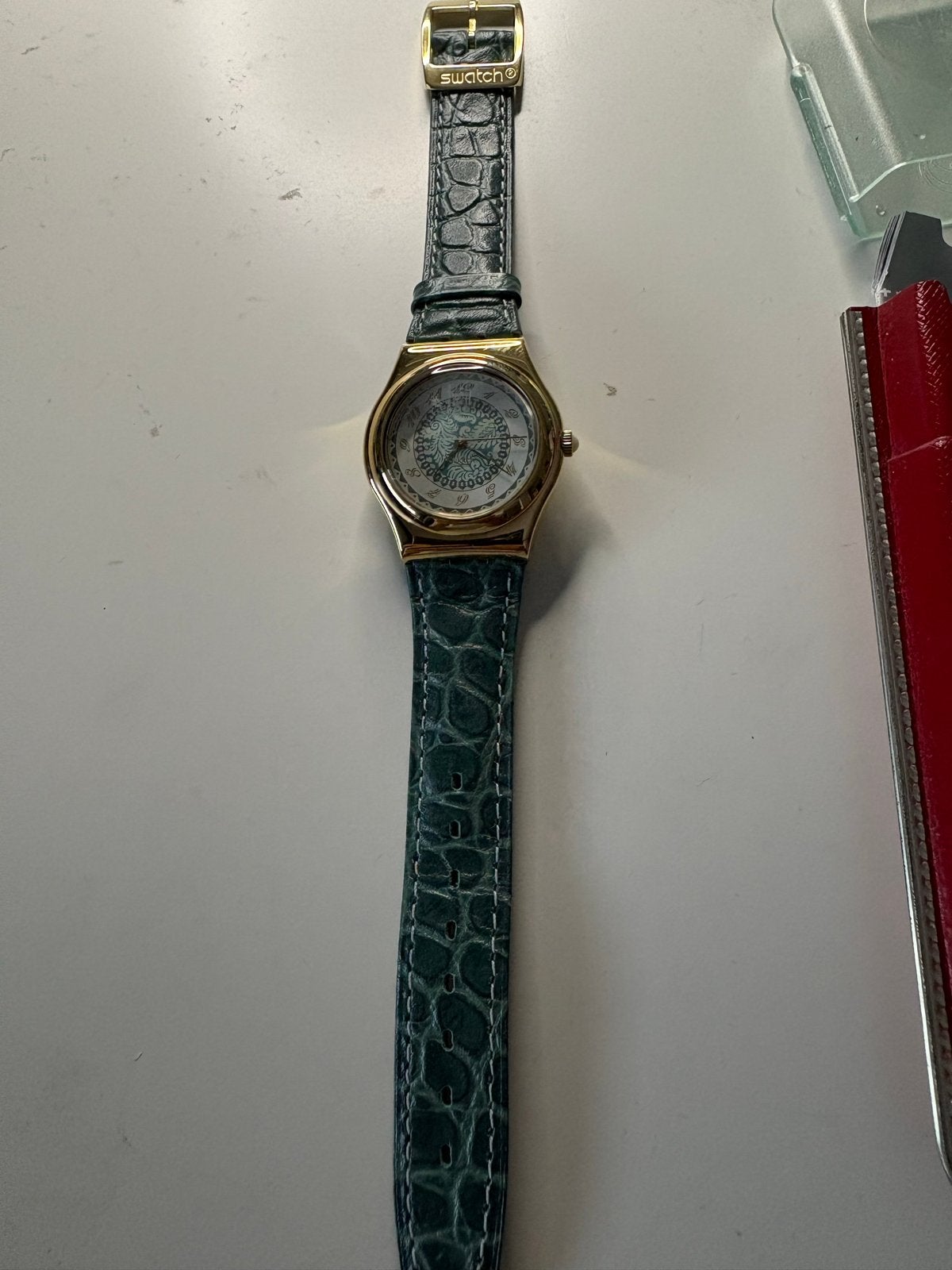 Swatch Irony horloge - Zo goed als nieuw, Overige materialen, Leer, Polshorloge, Swatch