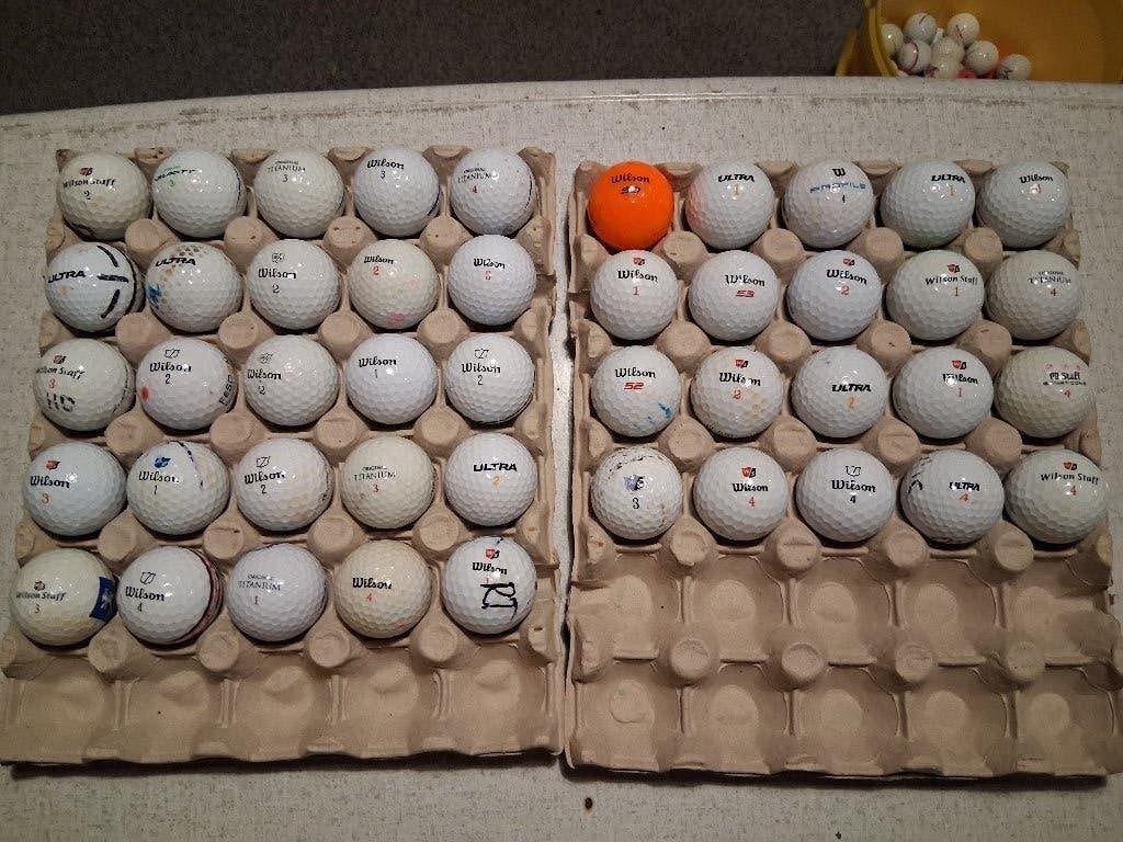 45 Wilson golfballen, Ophalen of Verzenden, Gebruikt, Bal(len), Overige merken