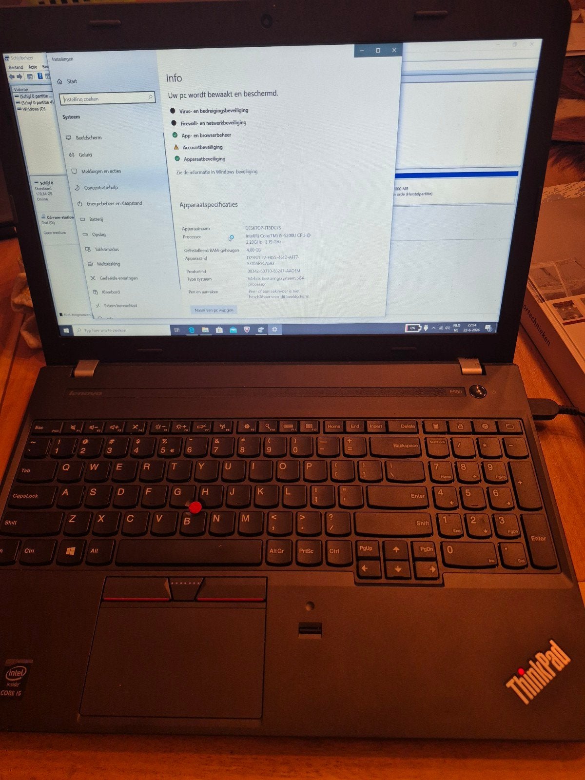 Lenovo Thinkpad E550, Computers en Software, Windows Laptops, Gebruikt, 15 inch, HDD, 2 tot 3 Ghz, 4 GB, Qwerty, Ophalen of Verzenden