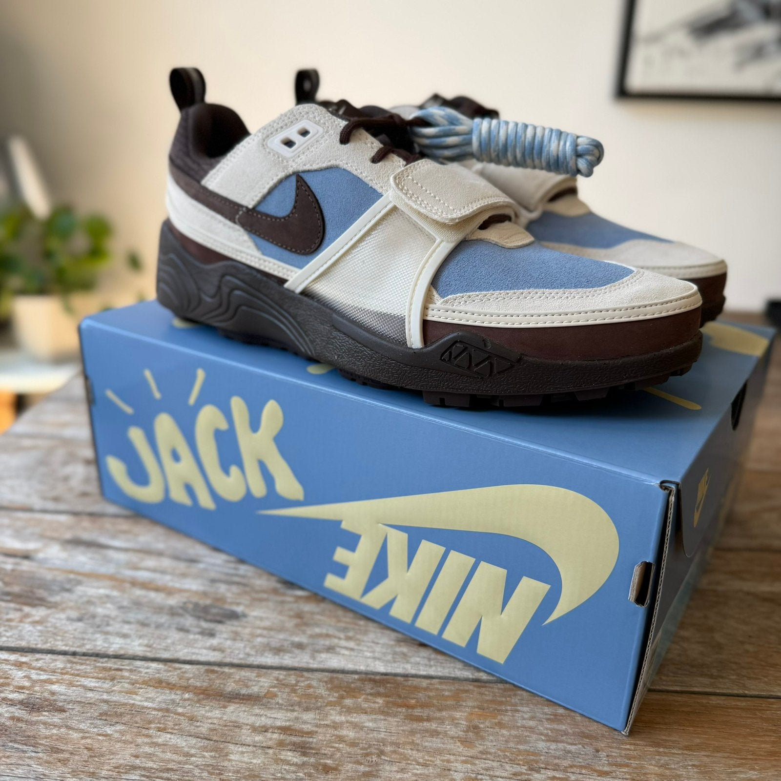 Nike Zoom Field Jaxx x Travis Scott leche blue maat 43, Blauw, Nieuw, Ophalen of Verzenden, Sneakers of Gympen