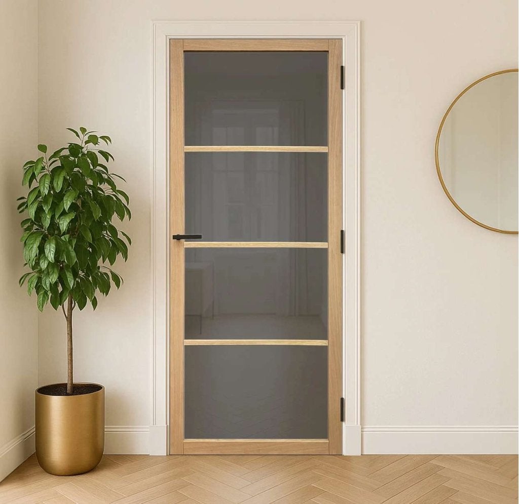 Eiken binnendeur Rossum met rookglas | VANAF 375,-, Niet ingevuld, 80 tot 100 cm, Binnendeur, Niet ingevuld
