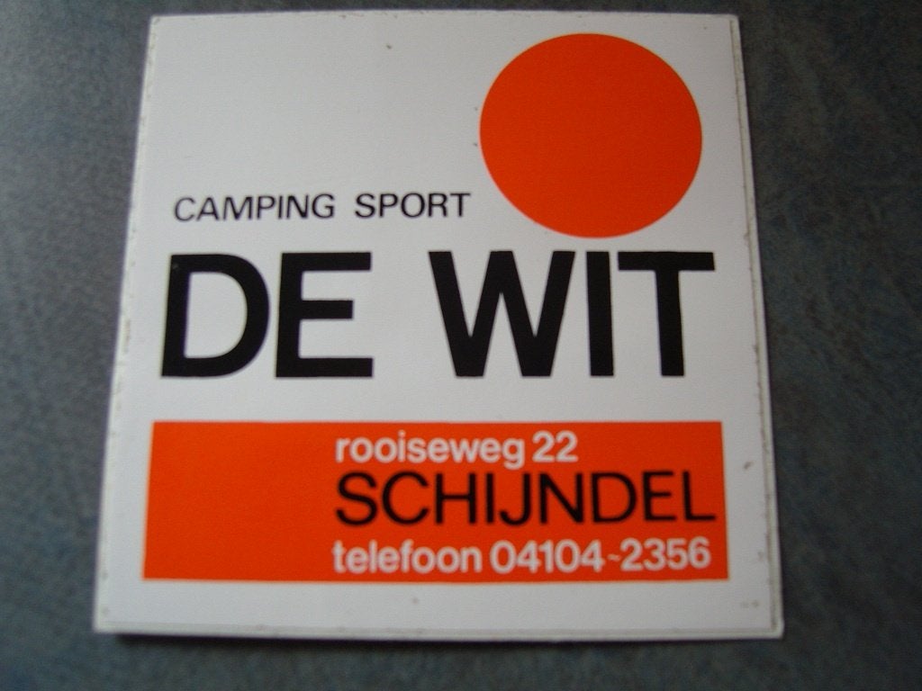 sticker schijndel DE WIT camping sport rooiseweg 22 *, Ophalen, Zo goed als nieuw