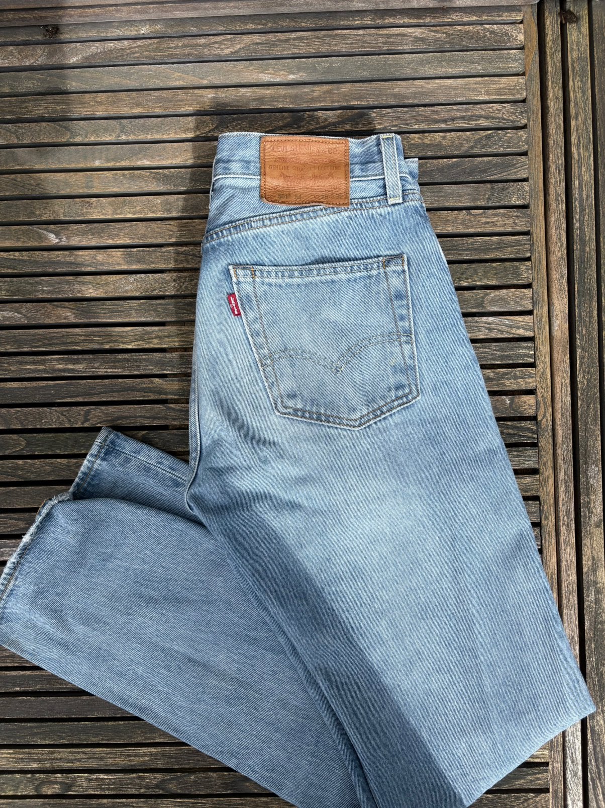 Levi’s 501 straight jeans mt 28/32, Ophalen of Verzenden, Gedragen, Blauw, W32 (confectie 46) of kleiner