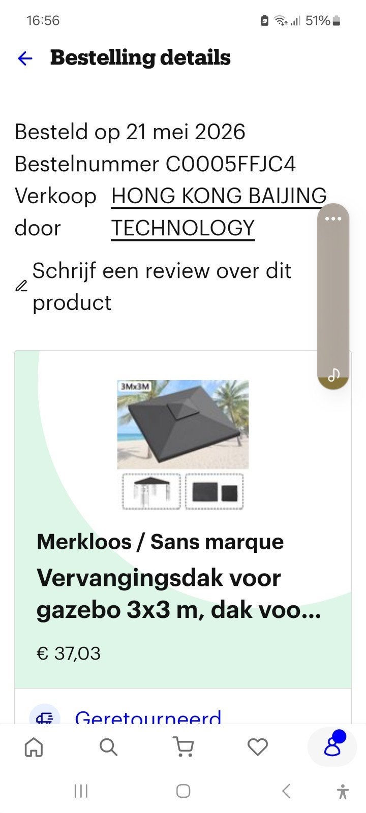 Vervangingsdak voor prieel, Tuin en Terras, Ophalen of Verzenden