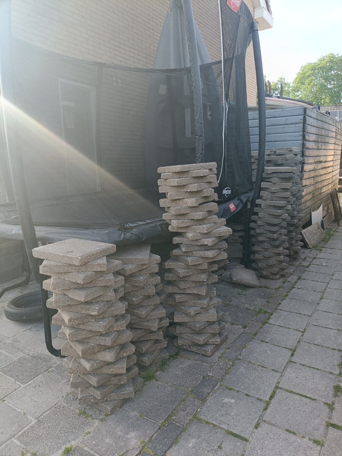 Gebruikte terrastegels van beton, Gebruikt, Ophalen of Verzenden, 10 m² of meer, Beton