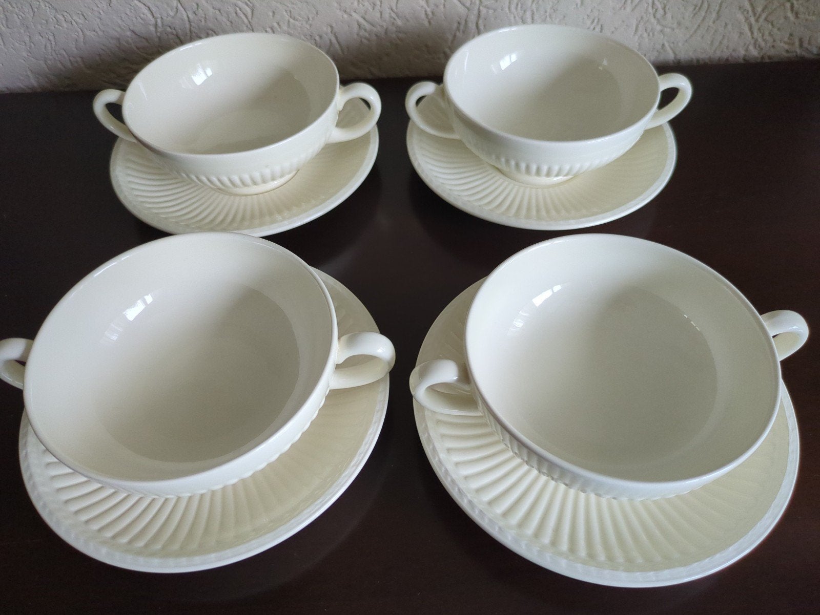 Nooit gebruikte Wedgwood Edme soepkommen met groene stempel, Nieuw, Ophalen of Verzenden, Kom(men), Overige stijlen