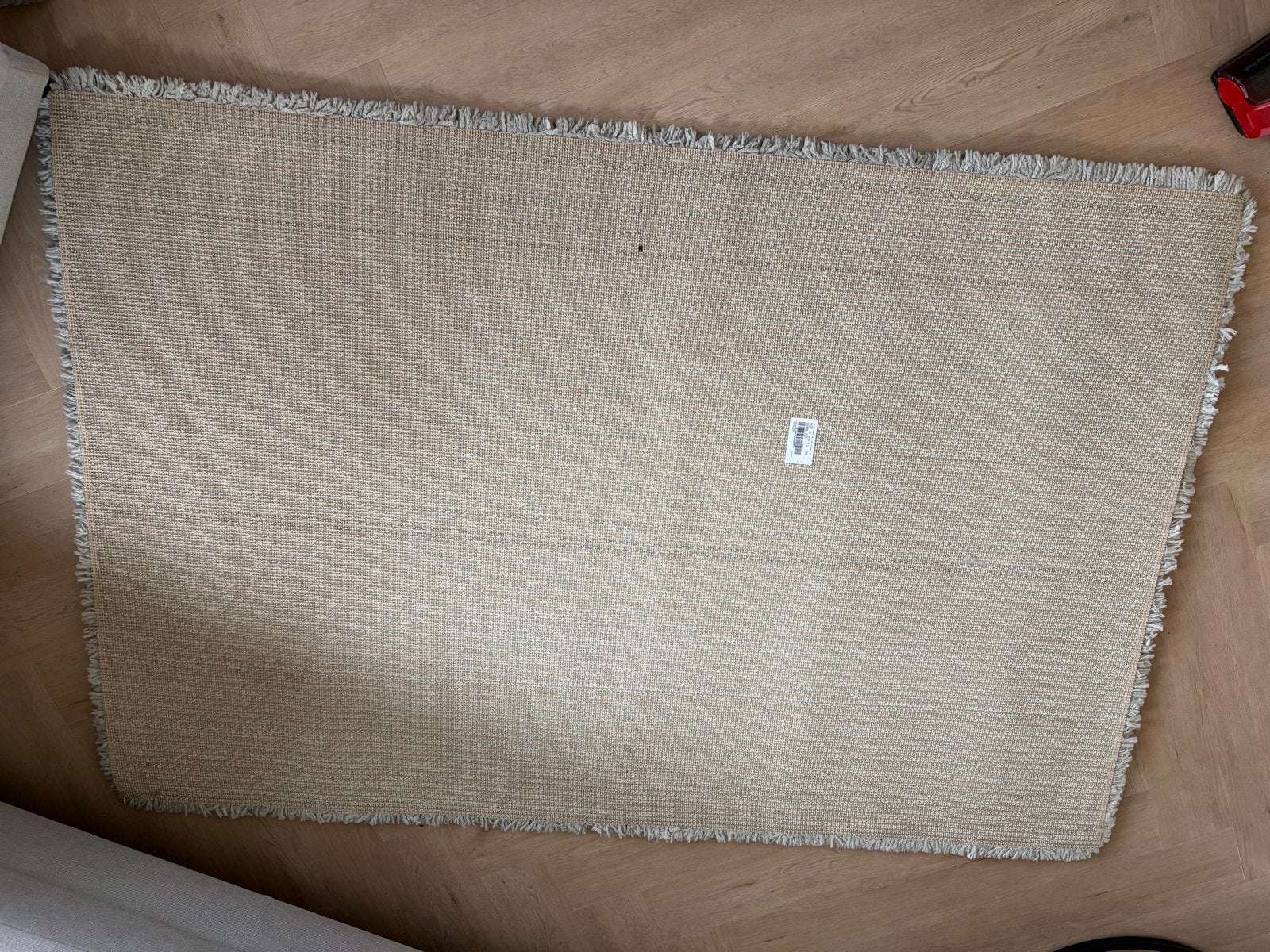 Zacht grijs vloerkleed, hoogpolig en comfortabel, Ophalen, Gebruikt, Beige, 150 tot 200 cm