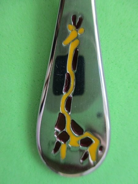 (KB5480) Kinderbestek SAFARI Giraffe kleine lepel, Ophalen of Verzenden, Gebruikt