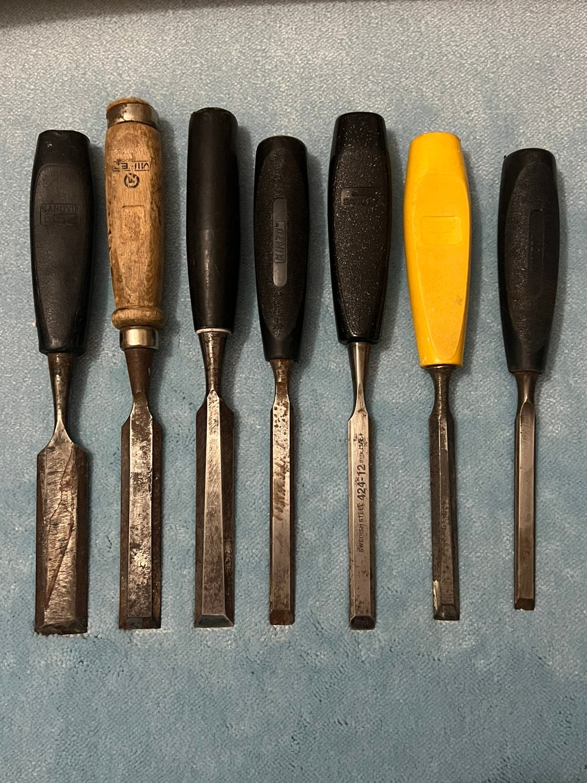 Set van 7   beitels - diverse merken, Ophalen of Verzenden, Gebruikt