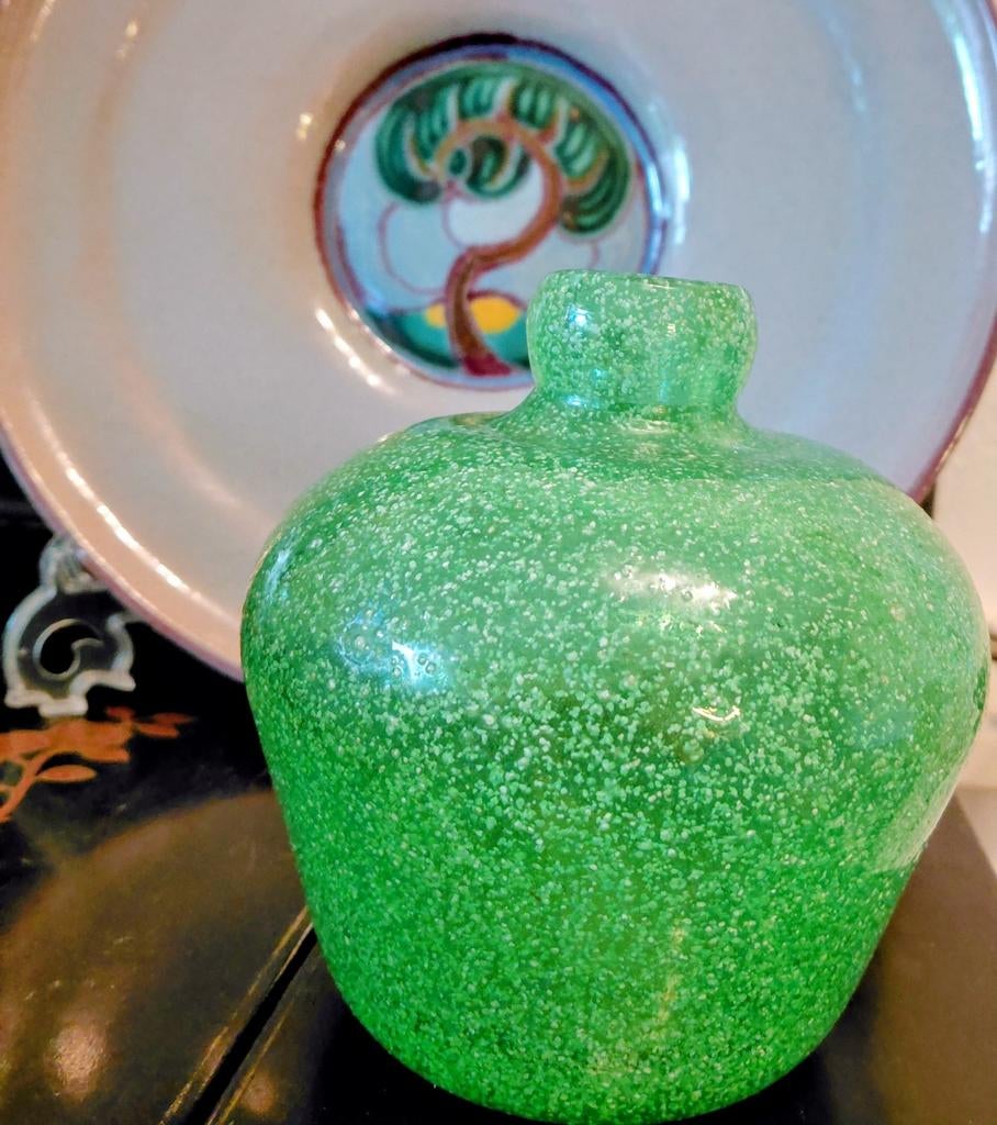 Zeldzame Leerdam Vaas AD Copier Jaren '30 - Bijna 3KG Glas, Antiek en Kunst, Ophalen of Verzenden
