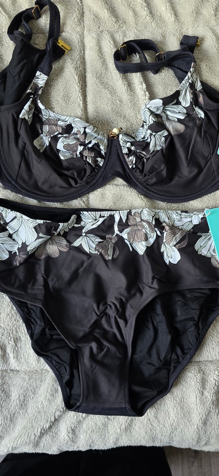 Selmark Bikini Set Zwart met Bloemenprint - Nieuw, Selmark, Zwart, Nieuw, Ophalen of Verzenden
