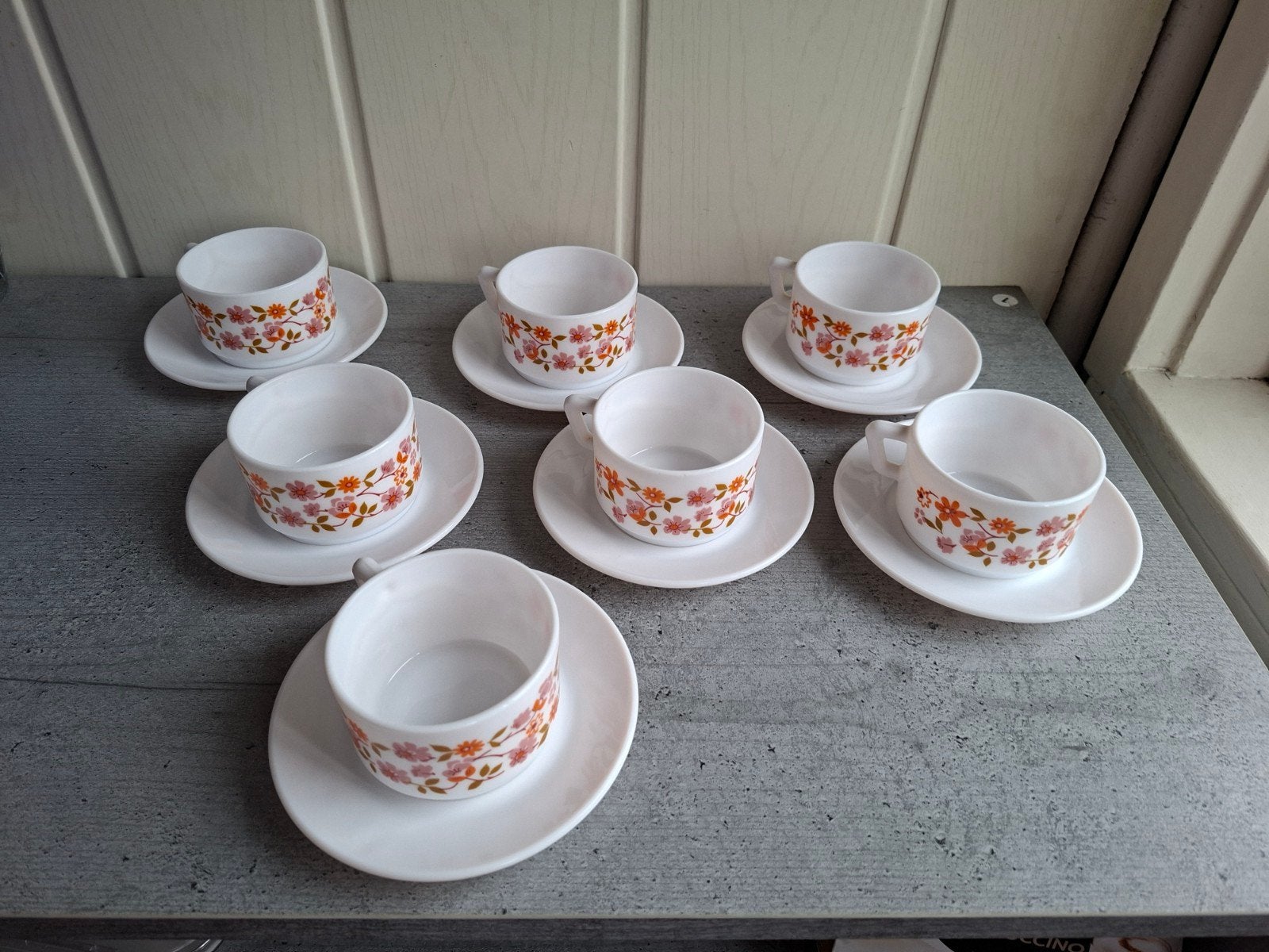 Vintage arcopal scania kop en schotels, Ophalen of Verzenden, Glas, Overige stijlen, Kop(pen) en/of Schotel(s)
