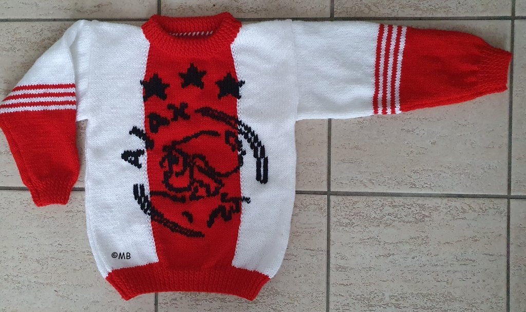 Ajax 3 sterren logo trui breipatroon, Hobby en Vrije tijd, Ophalen of Verzenden, Zo goed als nieuw, Breien, Patroon of Boek