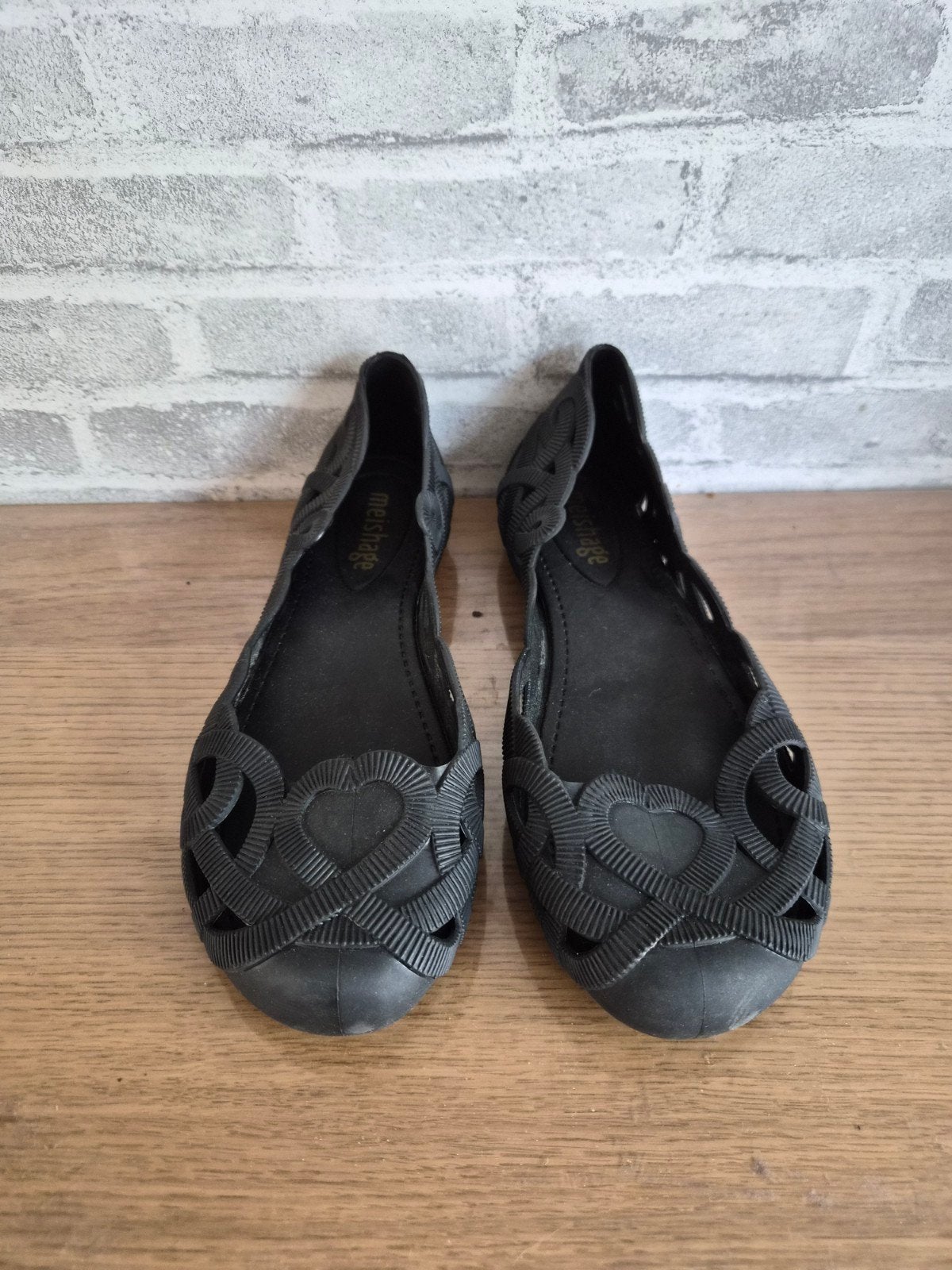 Zwarte ballerina's met hartjespatroon 36, Kleding | Dames, Ophalen of Verzenden, Zwart