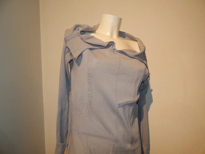 Sarah Pacini trui grote kraag ook dicht te dragen grijs M, Kleding | Dames, Maat 38/40 (M), Verzenden, Sarah Pacini, Zo goed als nieuw