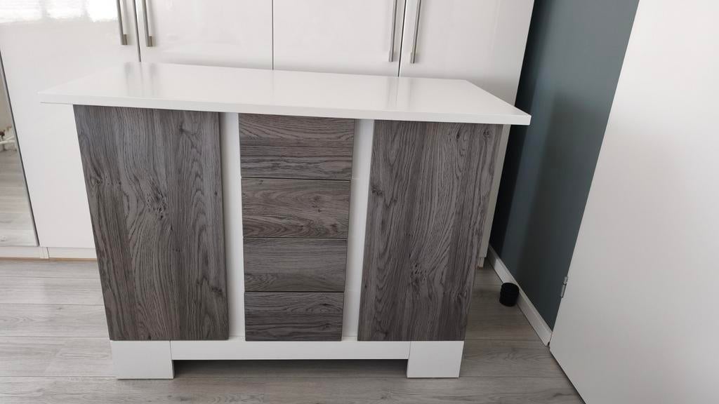 Interbaby commode wit/grijs, Ophalen, Gebruikt, 50 tot 70 cm, 100 cm of meer