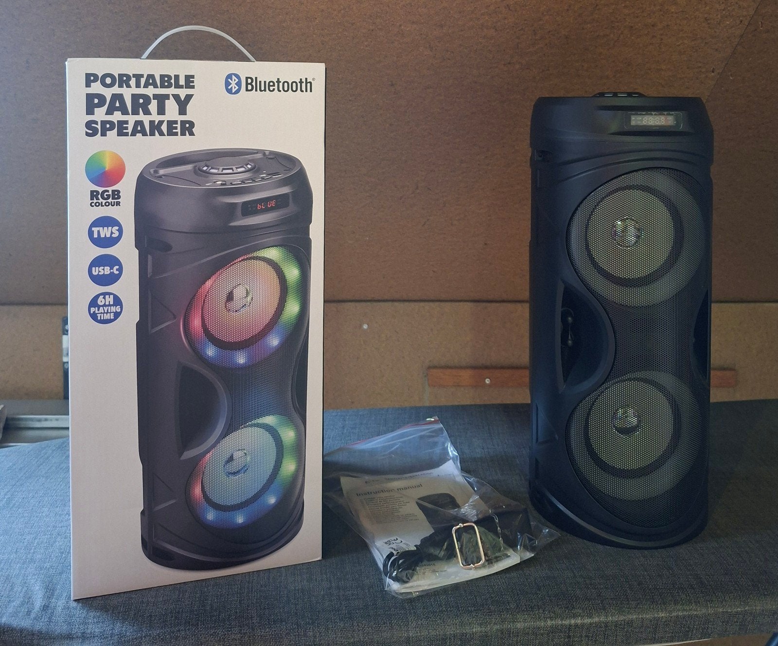 Draagbare Party Speaker met RGB Verlichting en Bluetooth, Audio, Tv en Foto, Luidsprekers, Overige merken, Party speaker, Nieuw