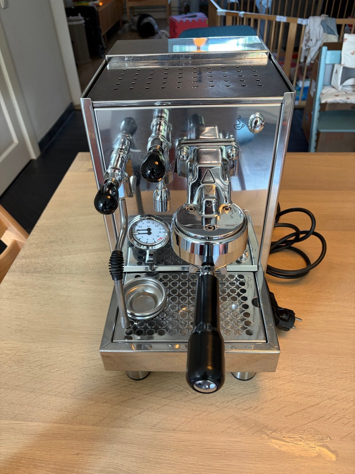 Bezzera BZ07 Espressomachine (2009) met walnoten knoppen, Ophalen, Gebruikt, Espresso apparaat, Gemalen koffie