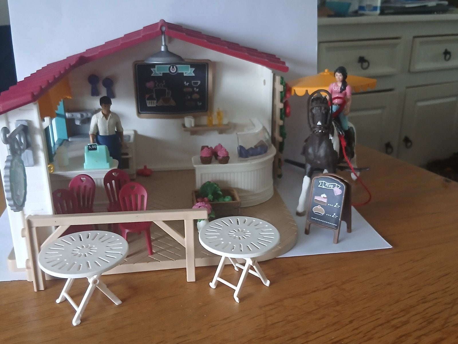 Schleich Paardencafé met accessoires, Ophalen of Verzenden, Gebruikt, Jongen of Meisje