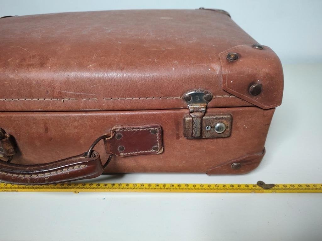 K565 VINTAGE jaren 40 koffer van vulcan fibre, Sieraden, Tassen en Uiterlijk, Gebruikt, Minder dan 50 cm, Ophalen of Verzenden