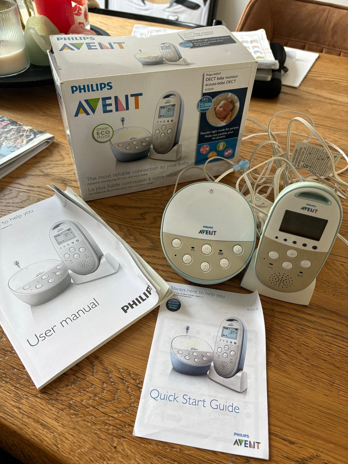 Philips Avent Babyfoon Dect SCD501/00 - Licht verkleurd, Kinderen en Baby's, Babyfoons, Ophalen of Verzenden, Gebruikt, 100 tot 250 meter