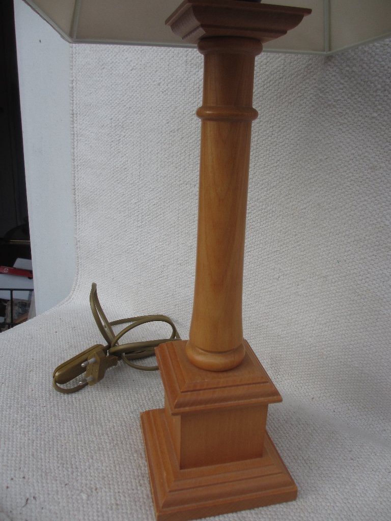 Vintage Laura Ashley houten tafellampje, Gebruikt, Vintage, 38 cm, Overige kleuren