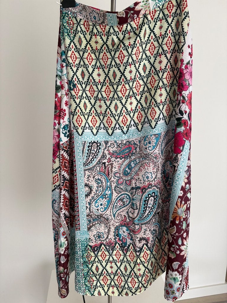 Maxi rok met paisley en geometrische print, Maat 38/40 (M), Meerkleurig, Nieuw, Ophalen of Verzenden