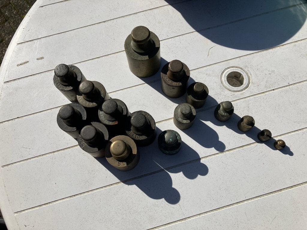 gewichten koper (16 stuks) gewicht, Ophalen of Verzenden