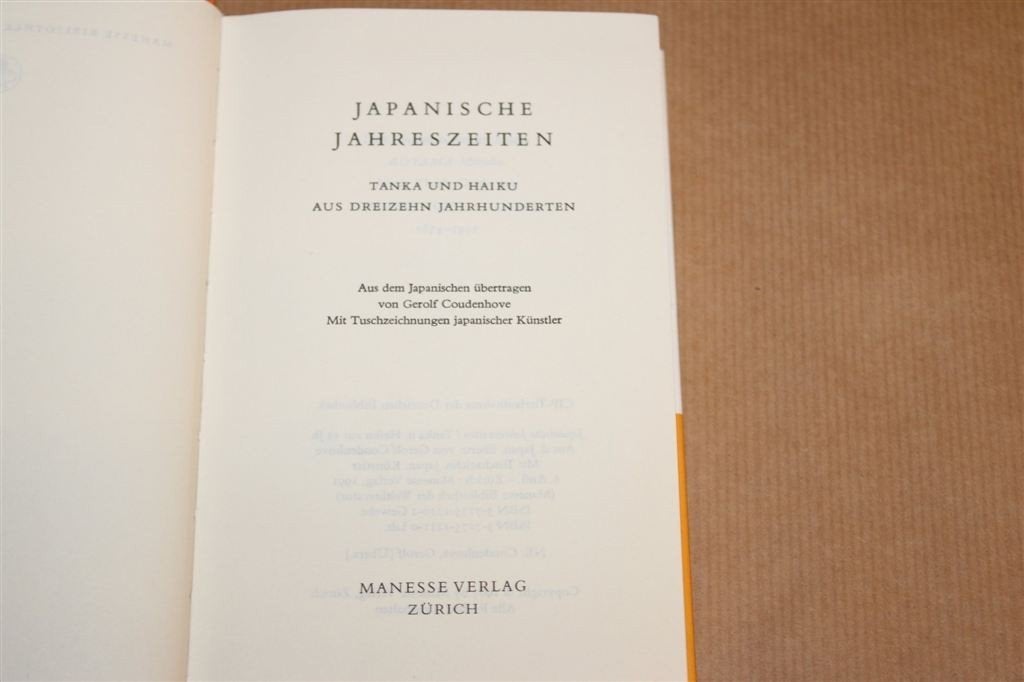 Japanische Jahreszeiten — Tanka & Haiku, Manesse 1991, Ophalen of Verzenden, Gelezen