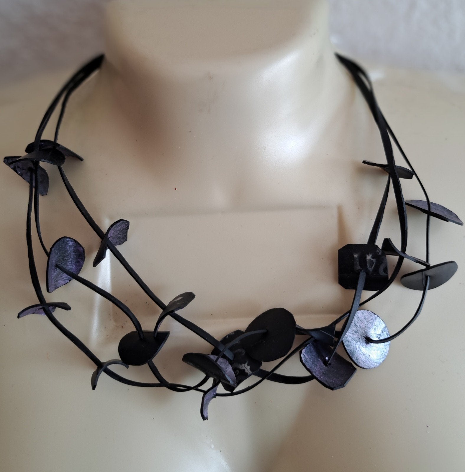 Rubber fietsband ketting, Sieraden, Tassen en Uiterlijk, Ophalen of Verzenden, Nieuw, Paars, Overige materialen