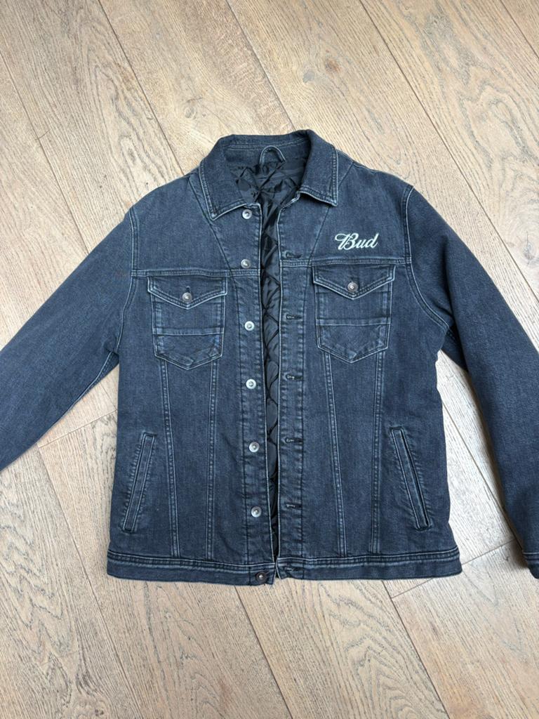 Bud Budweiser Denim Jas - Maat L (175-190cm), Kleding | Heren, Ophalen of Verzenden, Zo goed als nieuw, Maat 52/54 (L), Zwart