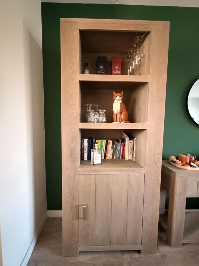 Massief eiken boekenkast 90x45 – Jansen Totaal Wonen, Ophalen, 200 cm of meer, Eikenhout, 50 tot 100 cm