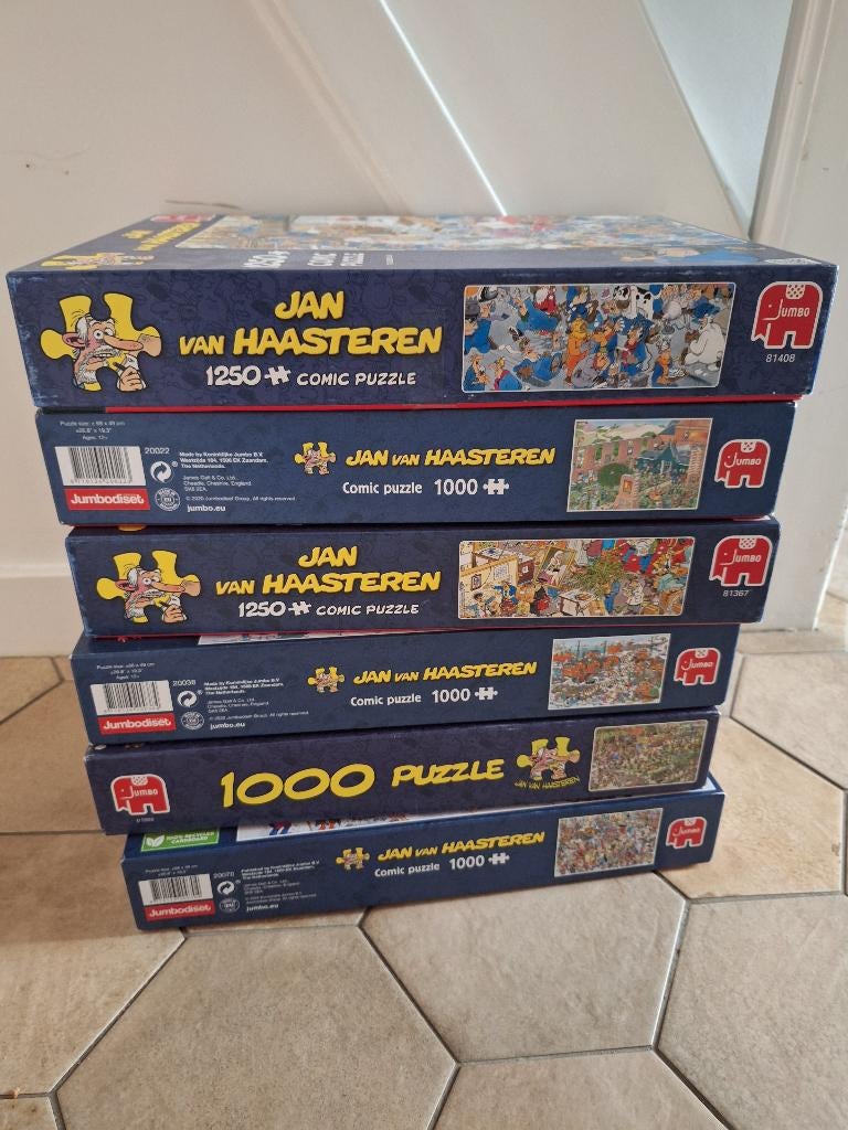 Jan van Haasteren puzzels 1000/1250 stukjes, Ophalen of Verzenden, 500 t/m 1500 stukjes, Zo goed als nieuw, Legpuzzel