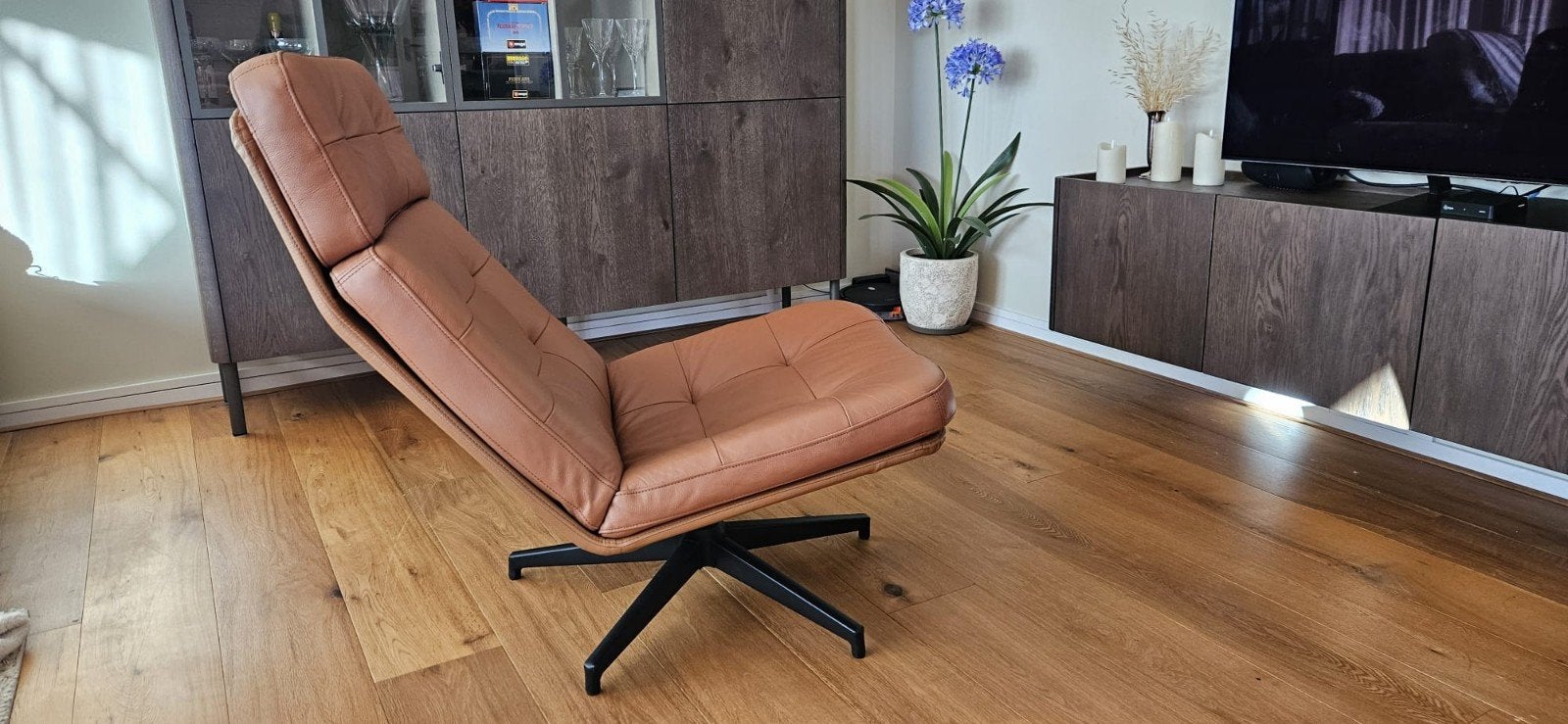 ikea Havberg draai fauteuil ZGAN, Ophalen, Zo goed als nieuw, Leer
