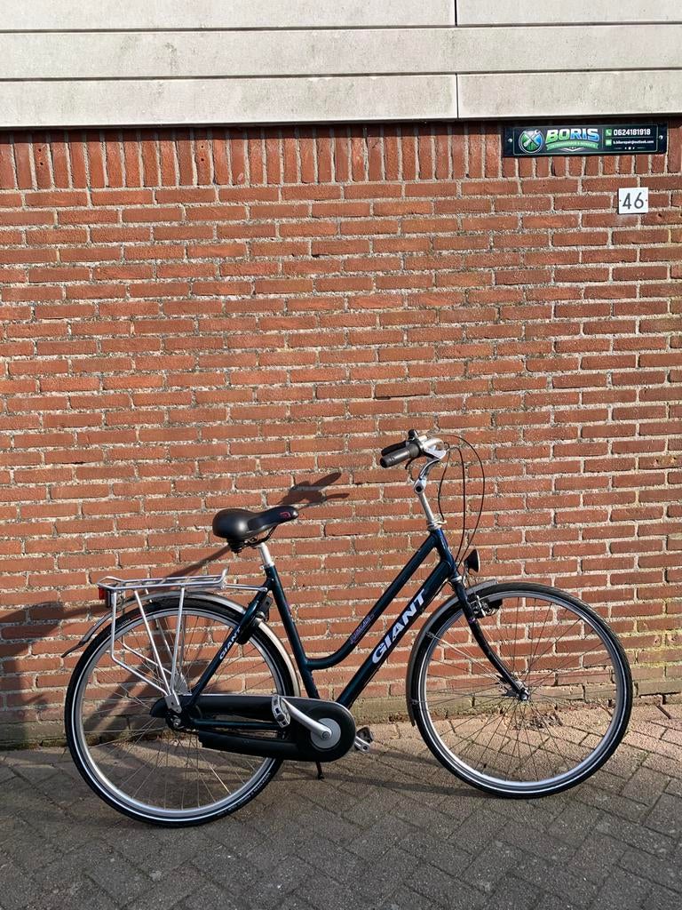 Giant damesfiets - Groen Goede staat 28 inch antilek banden, Fietsen en Brommers, Versnellingen, Zo goed als nieuw, Minder dan 47 cm