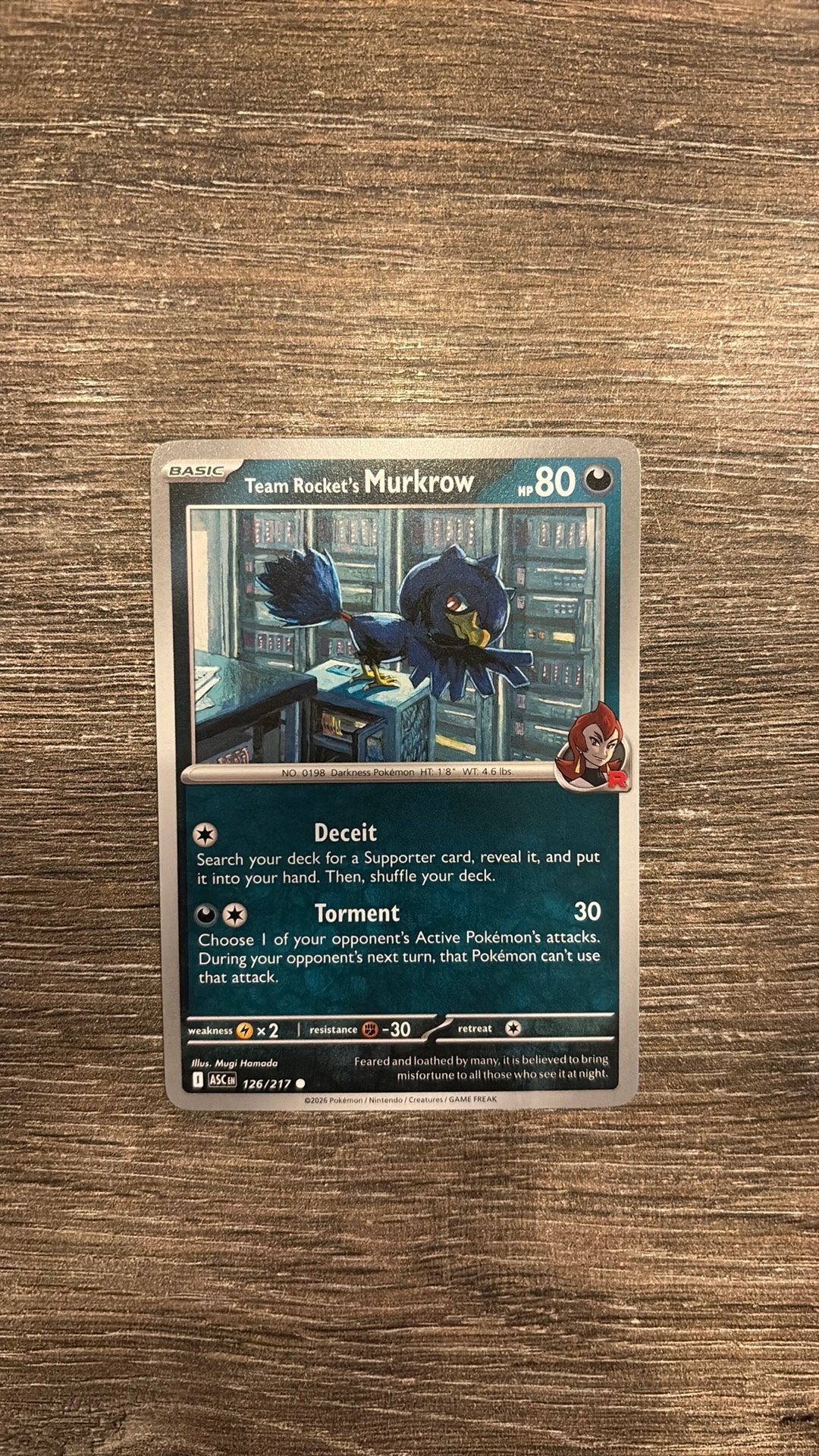 ASC Team Rocket’s Murkrow 126/217, Ophalen of Verzenden, Zo goed als nieuw