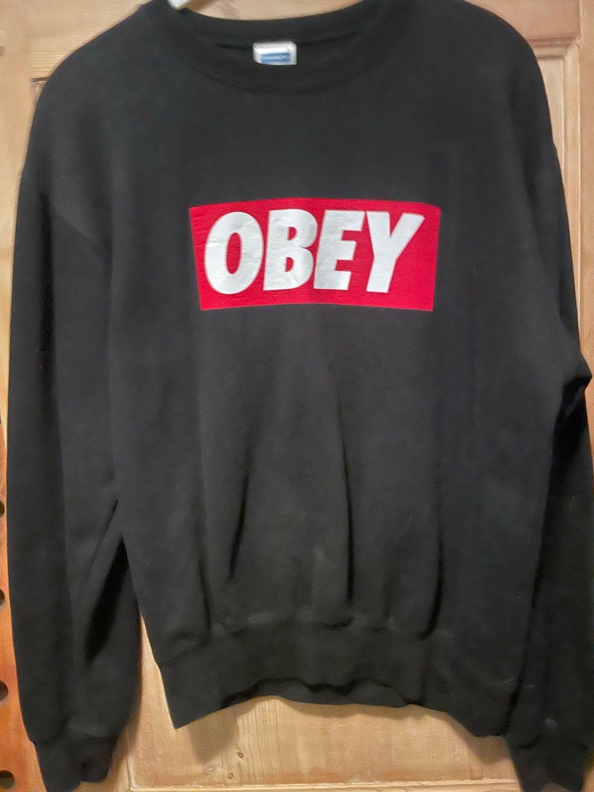 Obey sweater zwart maat M, Ophalen of Verzenden, Gedragen, Maat 48/50 (M), Zwart