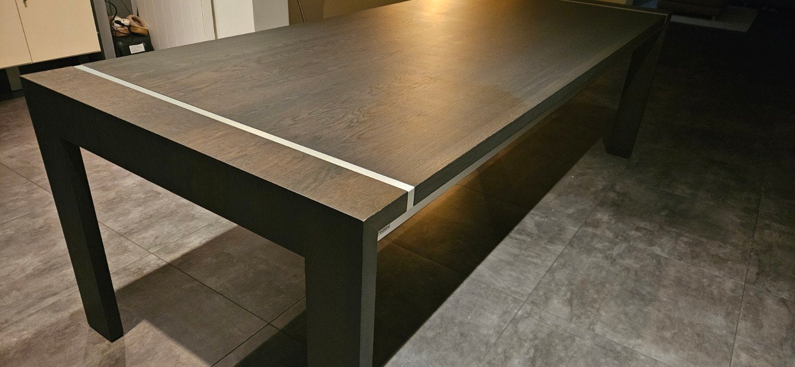 Prachtige eetkamertafel 240x100 Italiaans design., Gebruikt, Zwart, Leer, Ophalen of Verzenden