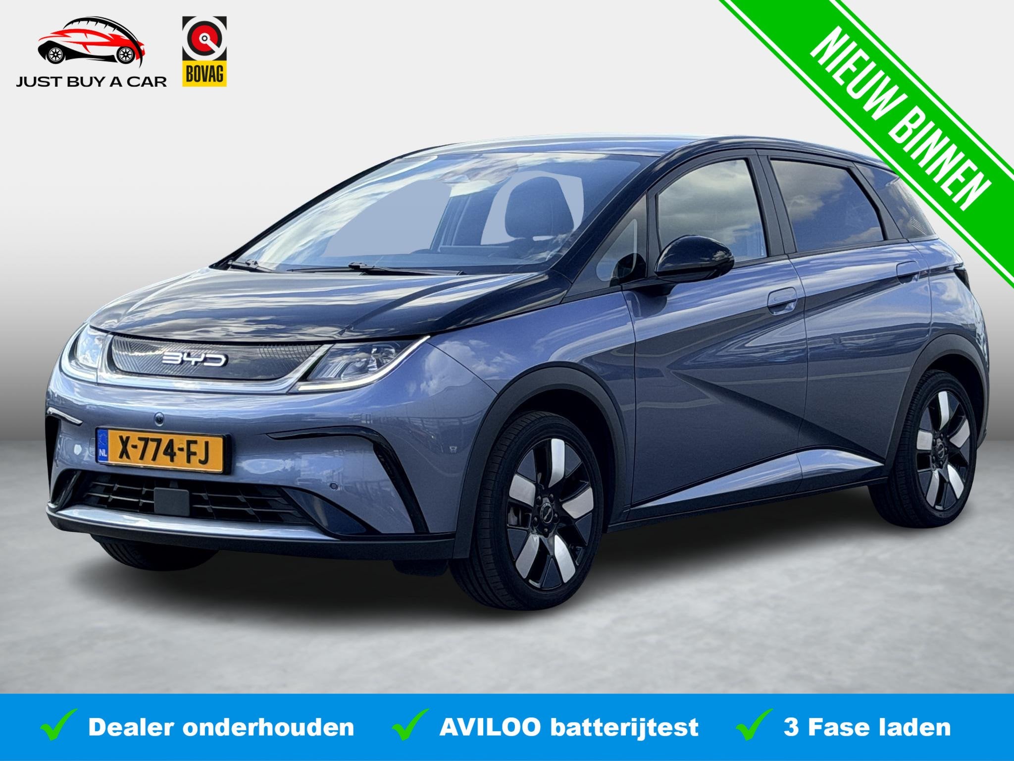 BYD DOLPHIN Design 60.4 kWh SOH 94,9% / NL Auto / Dealer OH, Auto's, BYD, Dolphin, Gebruikt, Met garantie (alle), Zwart