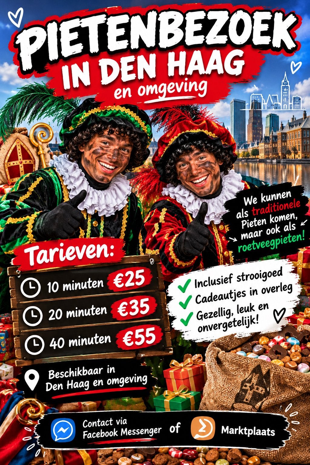 PIETENBEZOEK IN DEN HAAG EN OMGEVING! ️, Ophalen of Verzenden