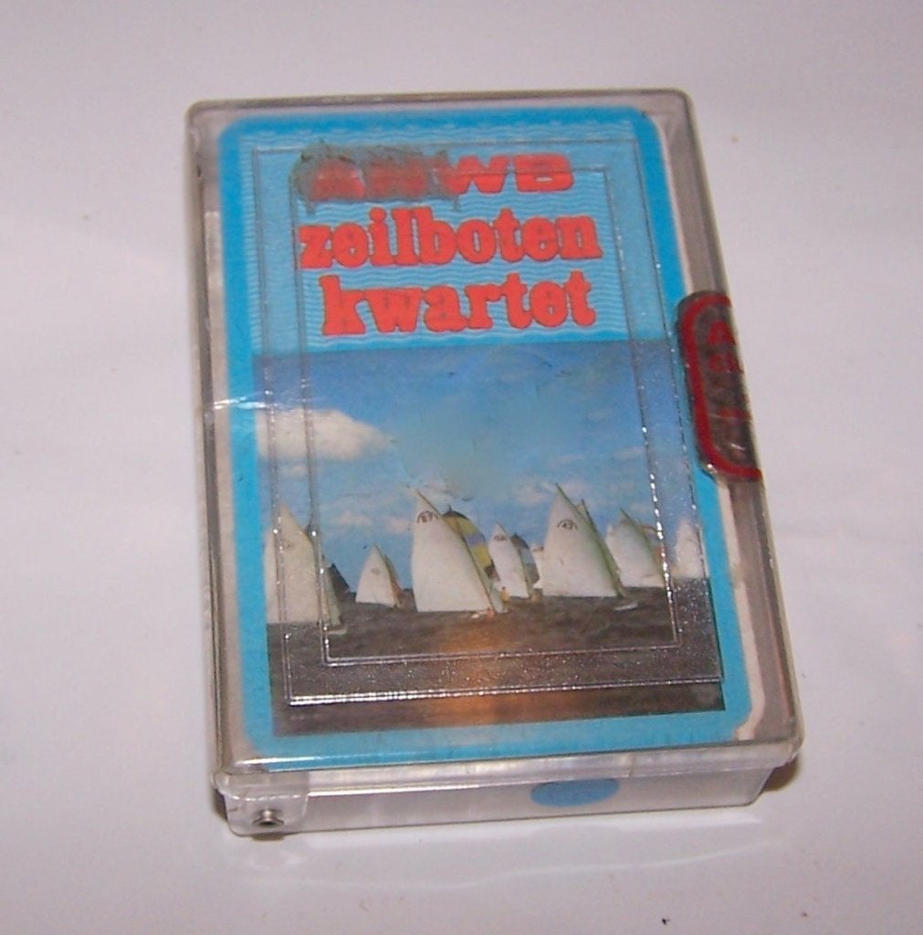 Vintage ANWB Zeilboten Kwartet. In kunststof doosje. Izgs., Verzamelen, Scheepvaart, Ophalen of Verzenden, Zo goed als nieuw, Motorboot