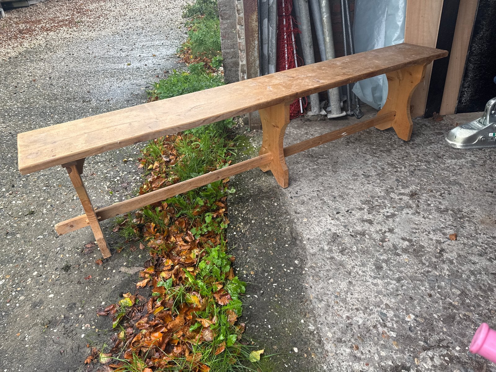 Lange houten bank - ideaal voor binnen of buiten, Ophalen of Verzenden
