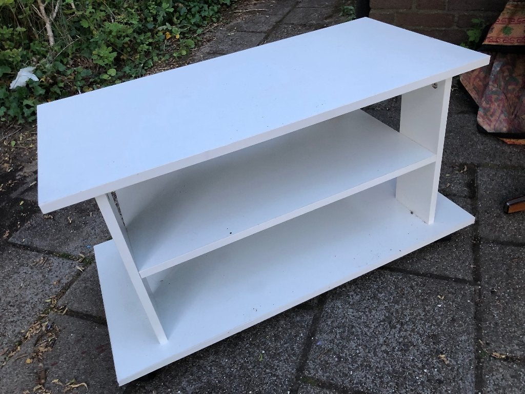 Wit TV Meubel Hout, Ophalen, Overige materialen, Minder dan 50 cm, Wit
