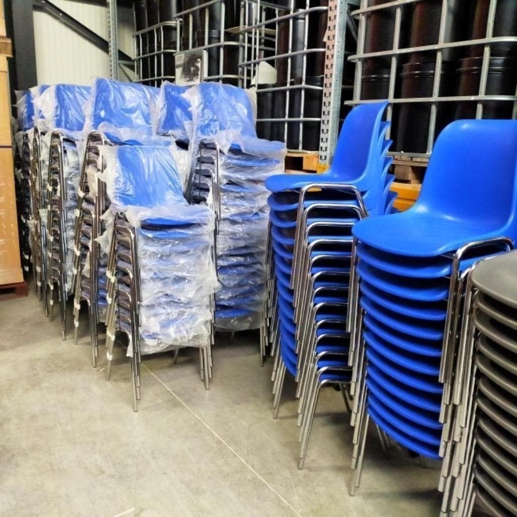 NIEUW Kantinestoel Bericoplast Helene - blauw kunststof