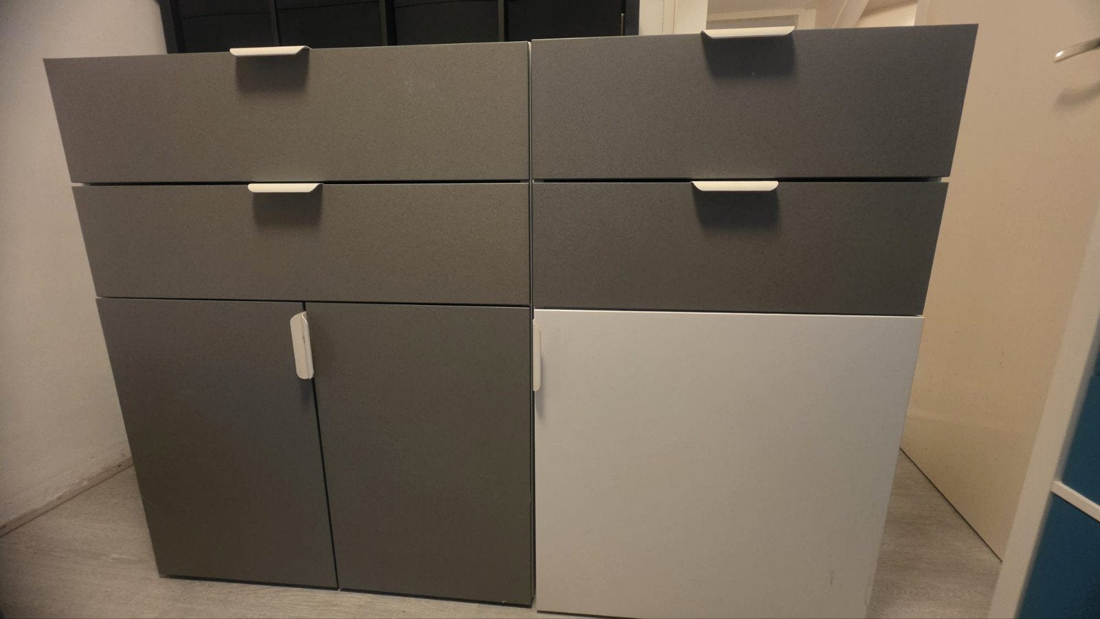 IKEA Platsa kasten met Klubbukt deuren (2 stuks), Huis en Inrichting, Ophalen, Zo goed als nieuw, Met deur(en)