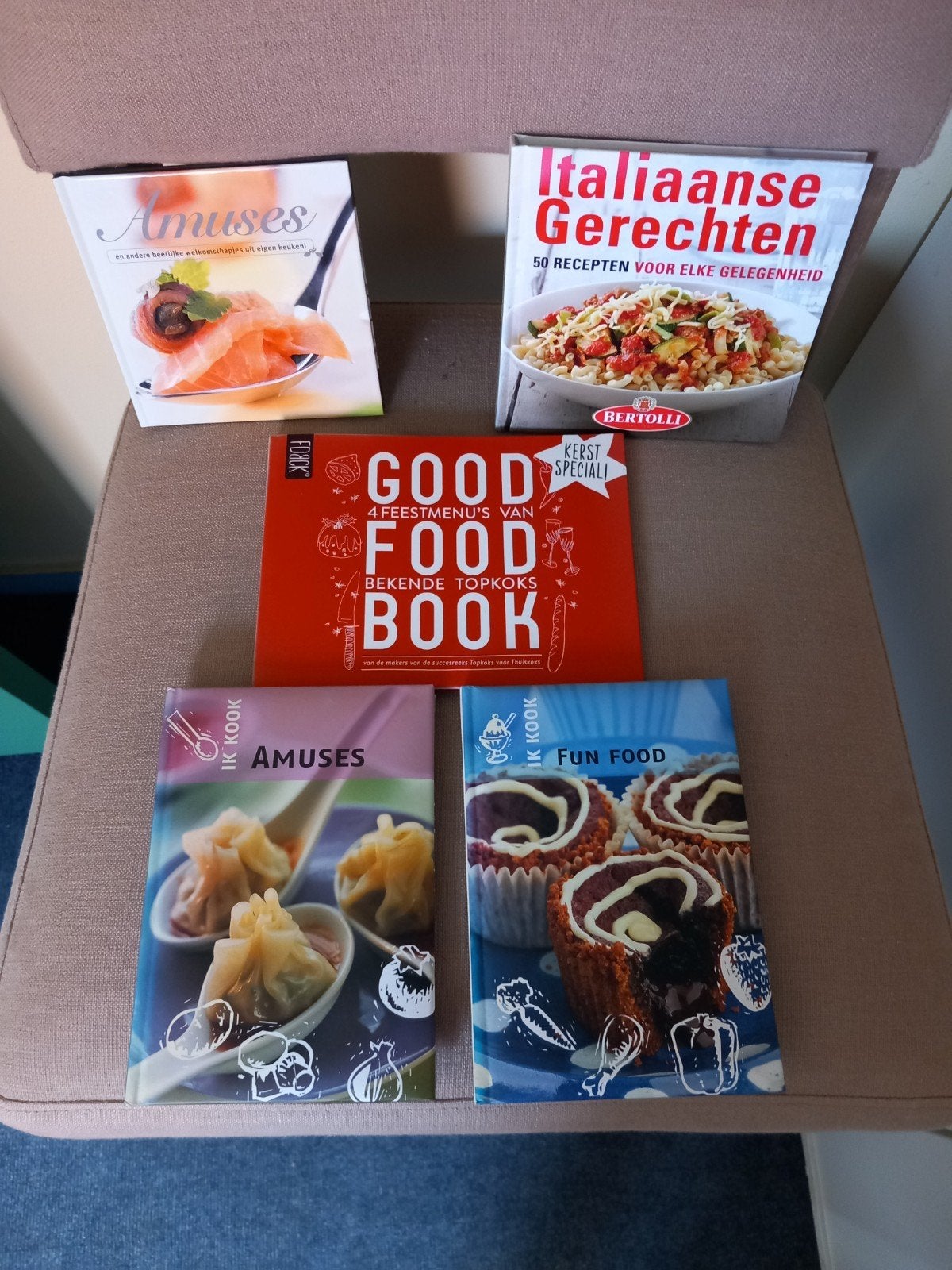 Kookboeken set: Italiaans, Amuses, Fun Food & Kerst Special, Boeken, Kookboeken, Italië, Nieuw, Diverse Auteurs, Tapas, Hapjes en Dim Sum
