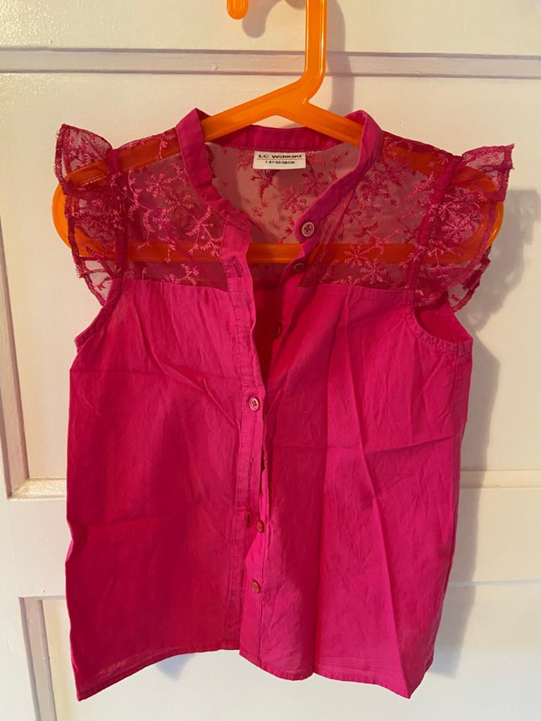 LC Waikiki Roze Blouse, Ophalen of Verzenden, Gebruikt, Meisje, Overhemd of Blouse