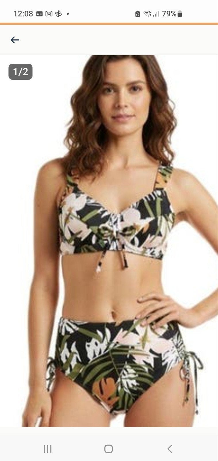 NIEUW Bikini set van Bonprix maat 48/95F blad/bloemen print, Bonprix, Verzenden, Nieuw, Bikini